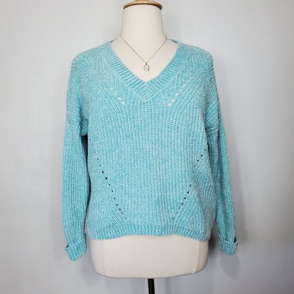 Hippie Rose Mint Green Chenille Chunky Sweater, NWT, XL (Juniors) - Picture 1 of 14